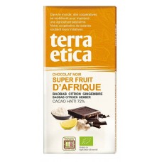 Terra etica ekologiškas juodasis šokoladas 72 % su vaisiais (100g)